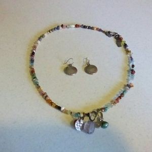 Bead necklace & earring set